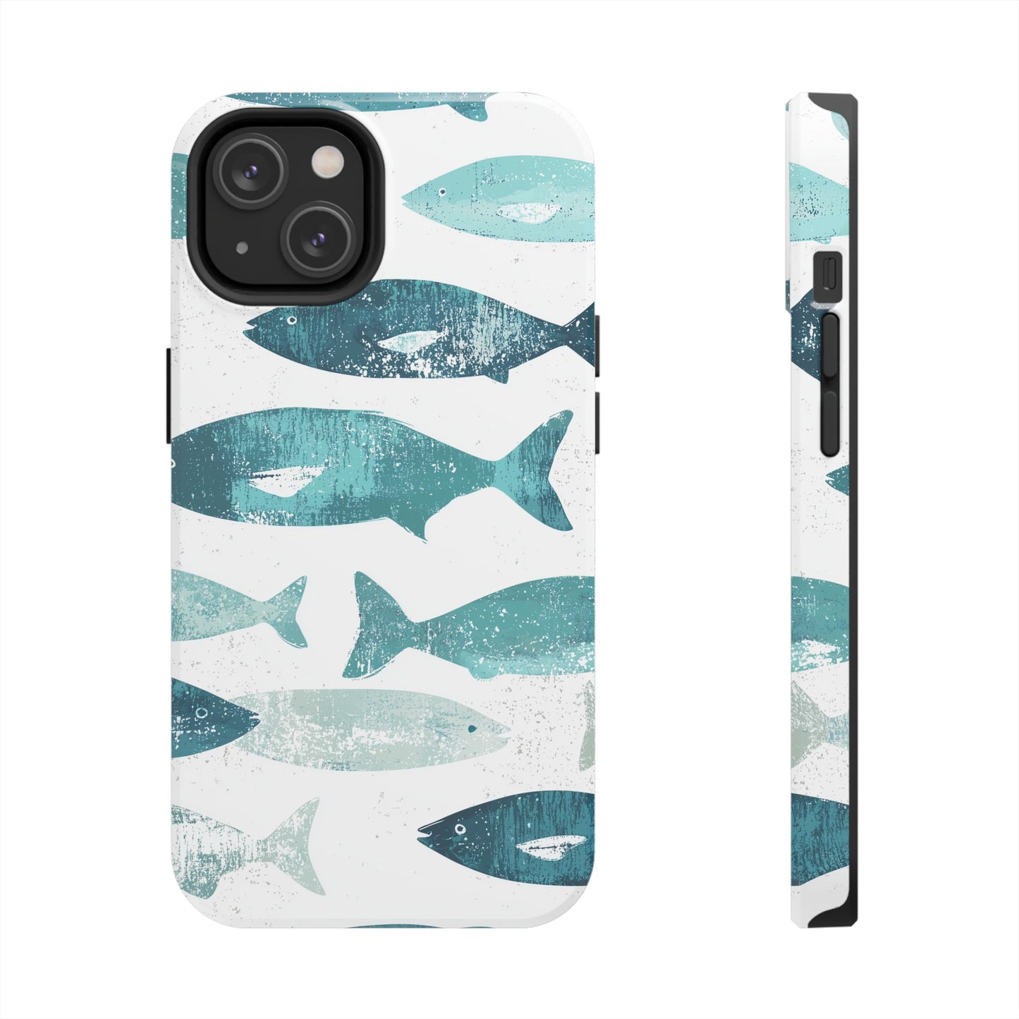 Vintage Blue Fish Print - iPhone Series Case