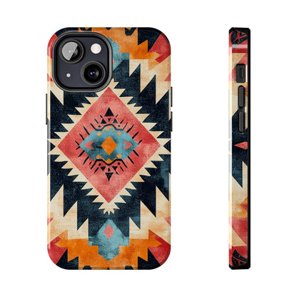 Bold Aztec Pattern Tough iPhone Case – Vibrant Geometric Design, Dual - Layer Protection - BOGO Cases