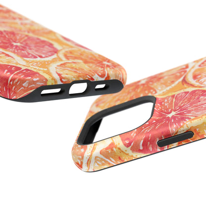 Watercolor Citrus Splash Tough MagSafe iPhone Case – Vibrant Fruit Print, Shock-Resistant Design