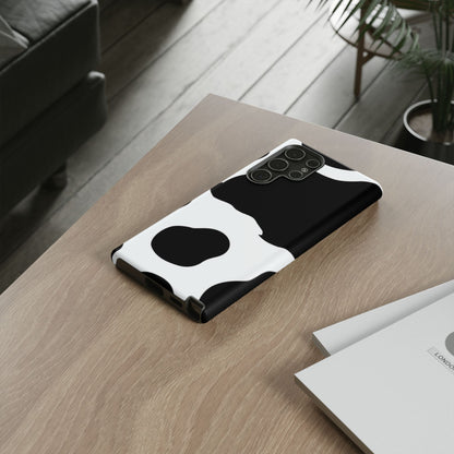 Bold Black and White Cow Print Tough Samsung Galaxy Case – Modern Animal Pattern with Dual-Layer Protection