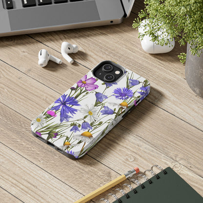 Wildflower Meadow iPhone Case – Purple, Blue, and White Floral Design