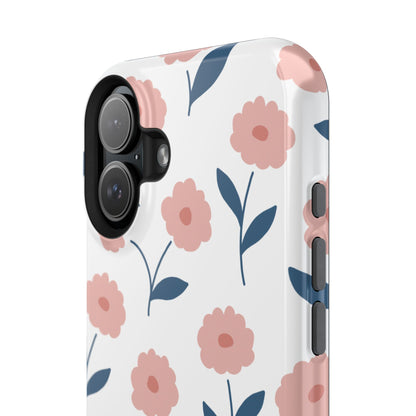 Playful Pink Floral Tough MagSafe  iPhone Case – Soft Pastel Design, Slim & Shockproof