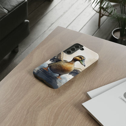 Graceful Duck in Watercolor Scene - Samsung Galaxy Case