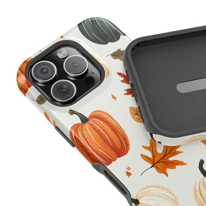 Autumn Pumpkin MagSafe iPhone Case – Fall Leaves and Harvest Design