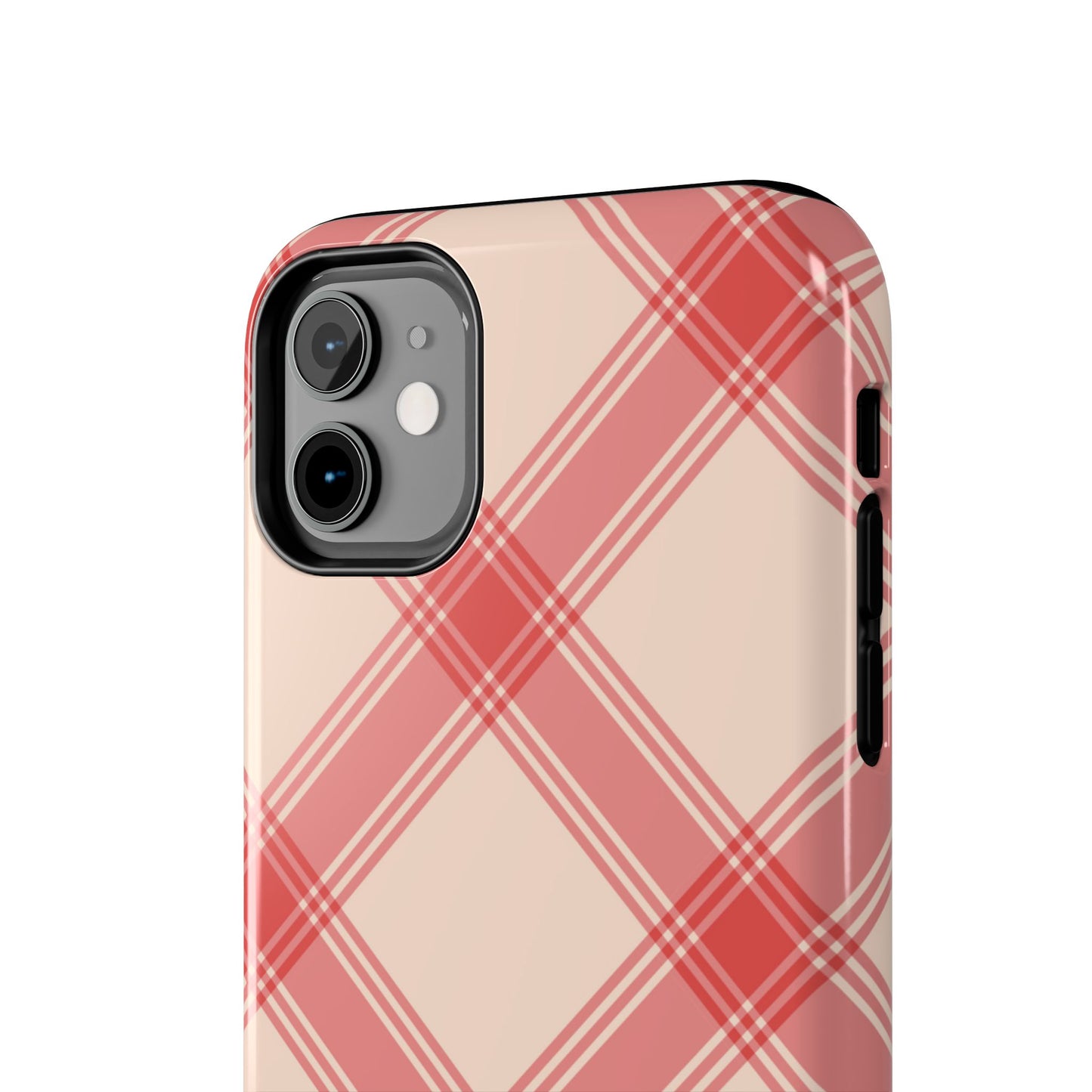 Soft Peachy Red Plaid iPhone Case