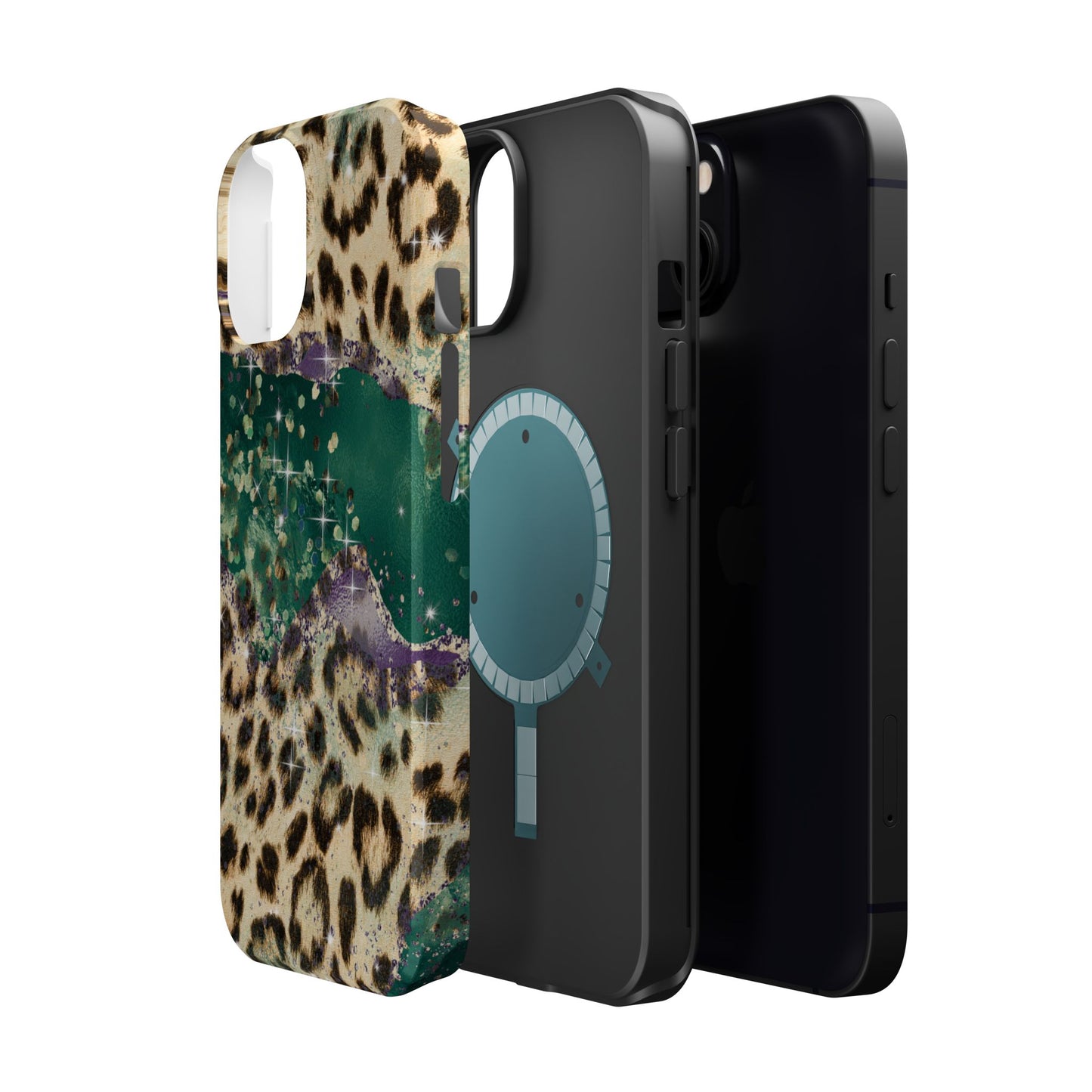 Emerald Glitter Leopard Print - MagSafe iPhone Series Case