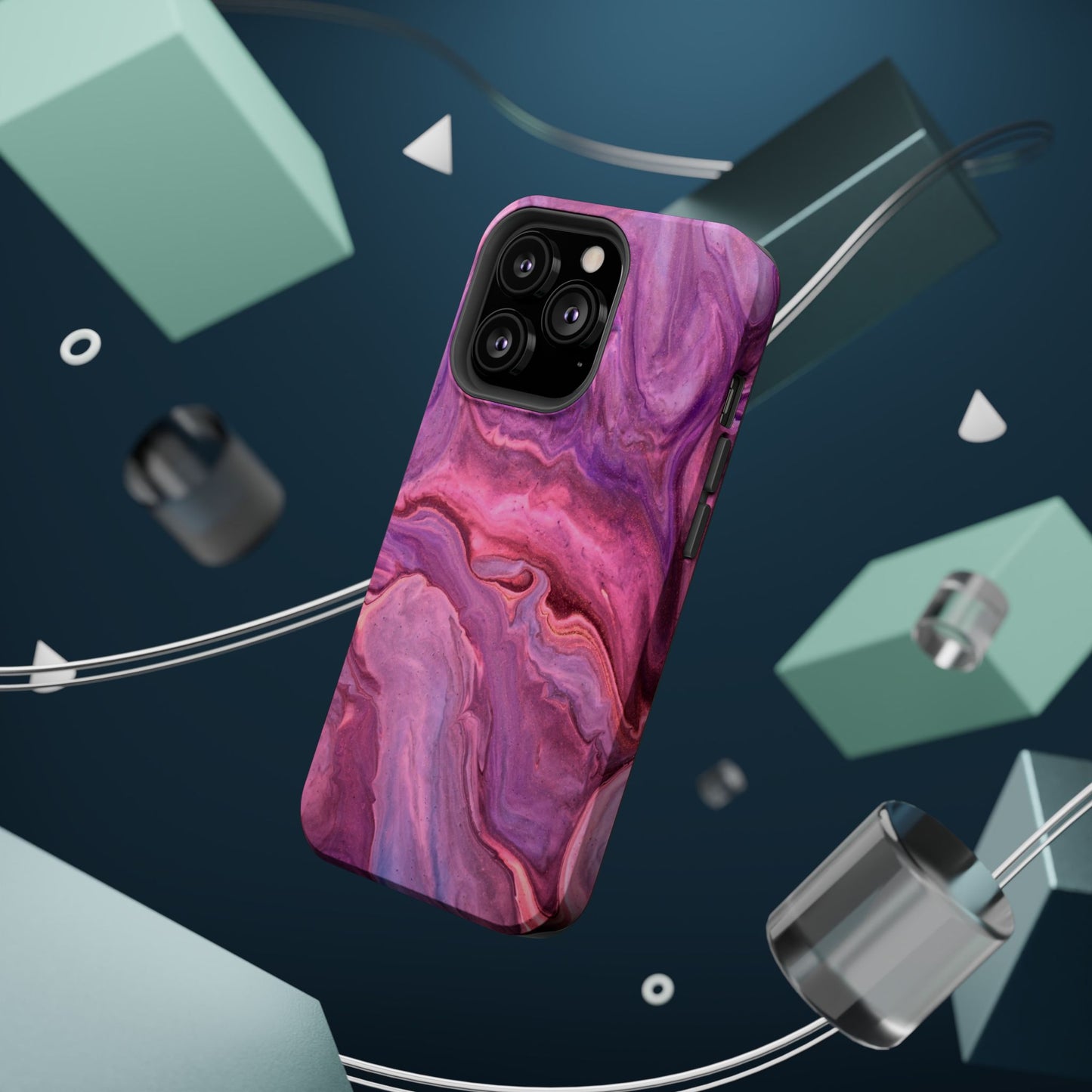 Lavender Dreamscape – MagSafe Case with Abstract Purple & Pink Marble Art