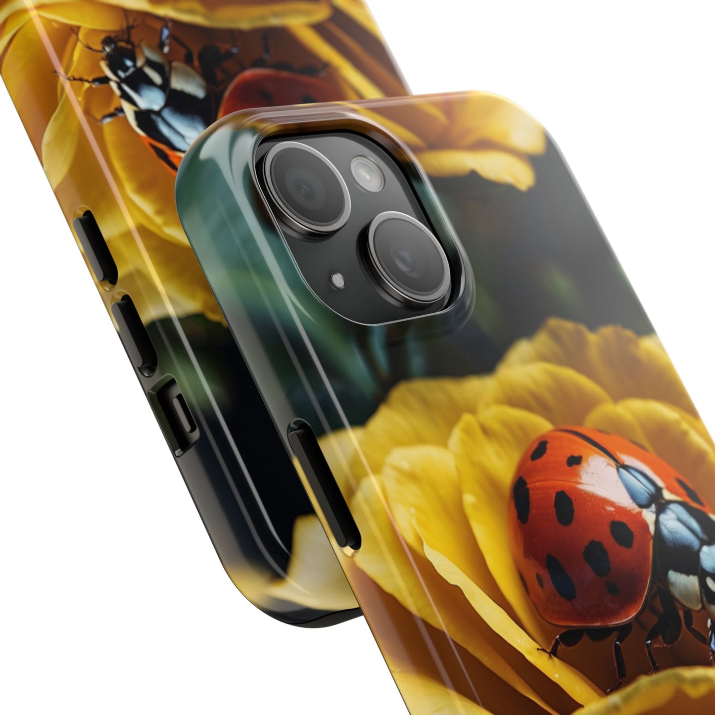 iPhone Case: Ladybug on Yellow Petals