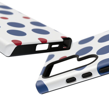 Bold Navy & Red Polka Dot Pattern – Samsung Galaxy Case