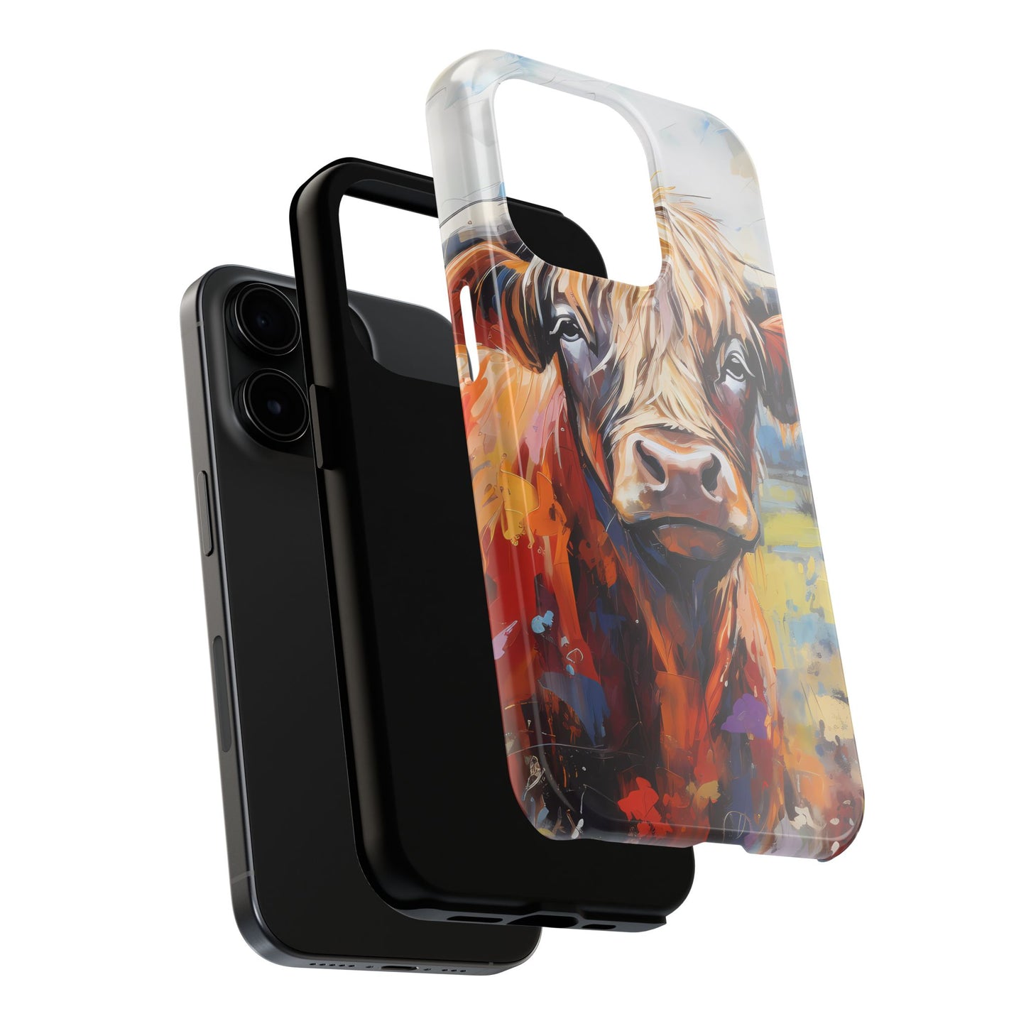 Cute Western Phone Case | Highland Cow | Robust Rocky Mountain-Inspired | Expressionism | Fresco