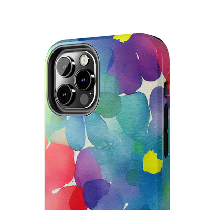 Rainbow Bloom Watercolor iPhone Case – Slim Design, Glossy Finish