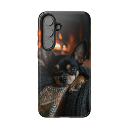 Cozy Chihuahua Fireplace Samsung Galaxy Case – Warm and Protective Design