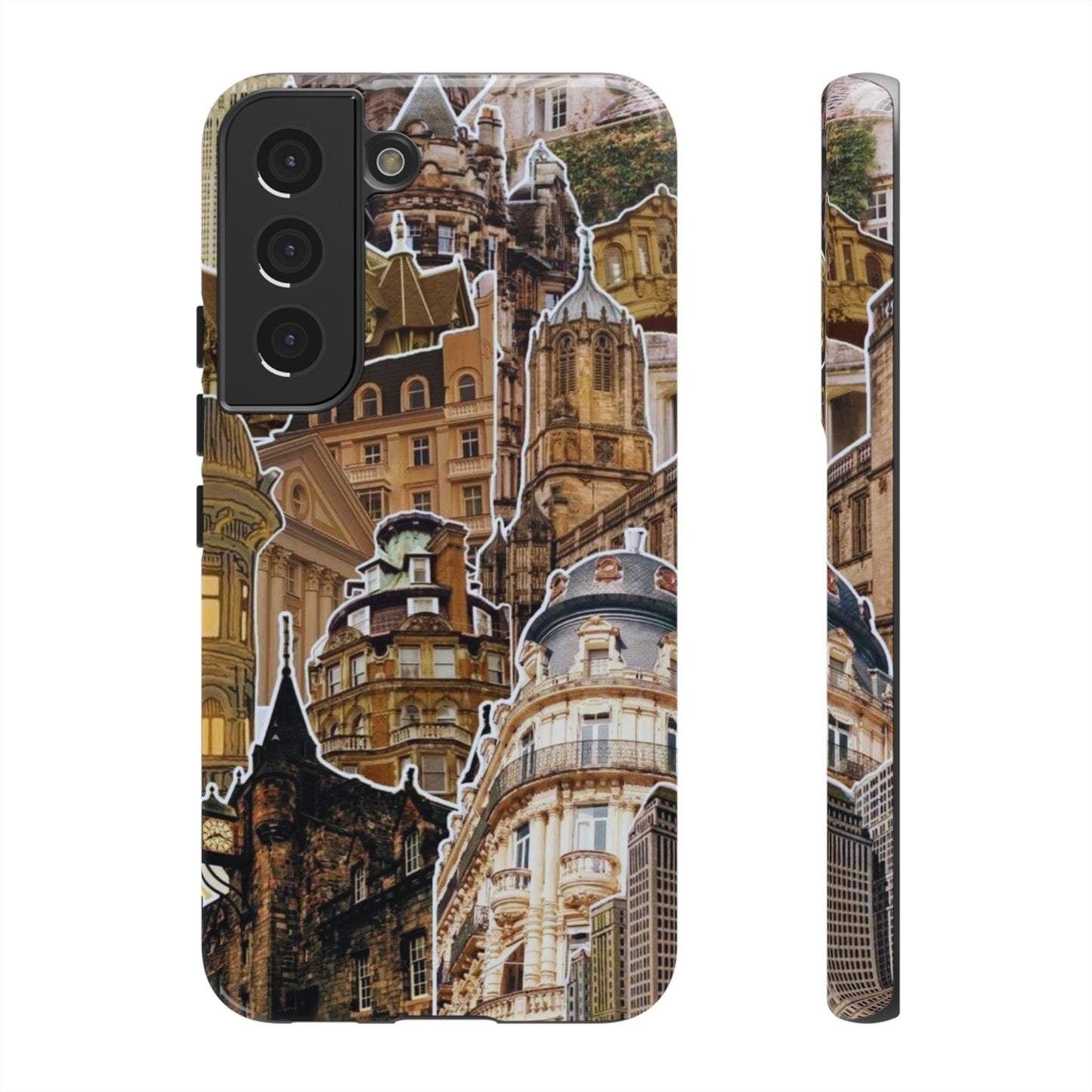 Vintage Architectural Collage Samsung Galaxy Case – Tough Dual-Layer Protection with Matte Finish