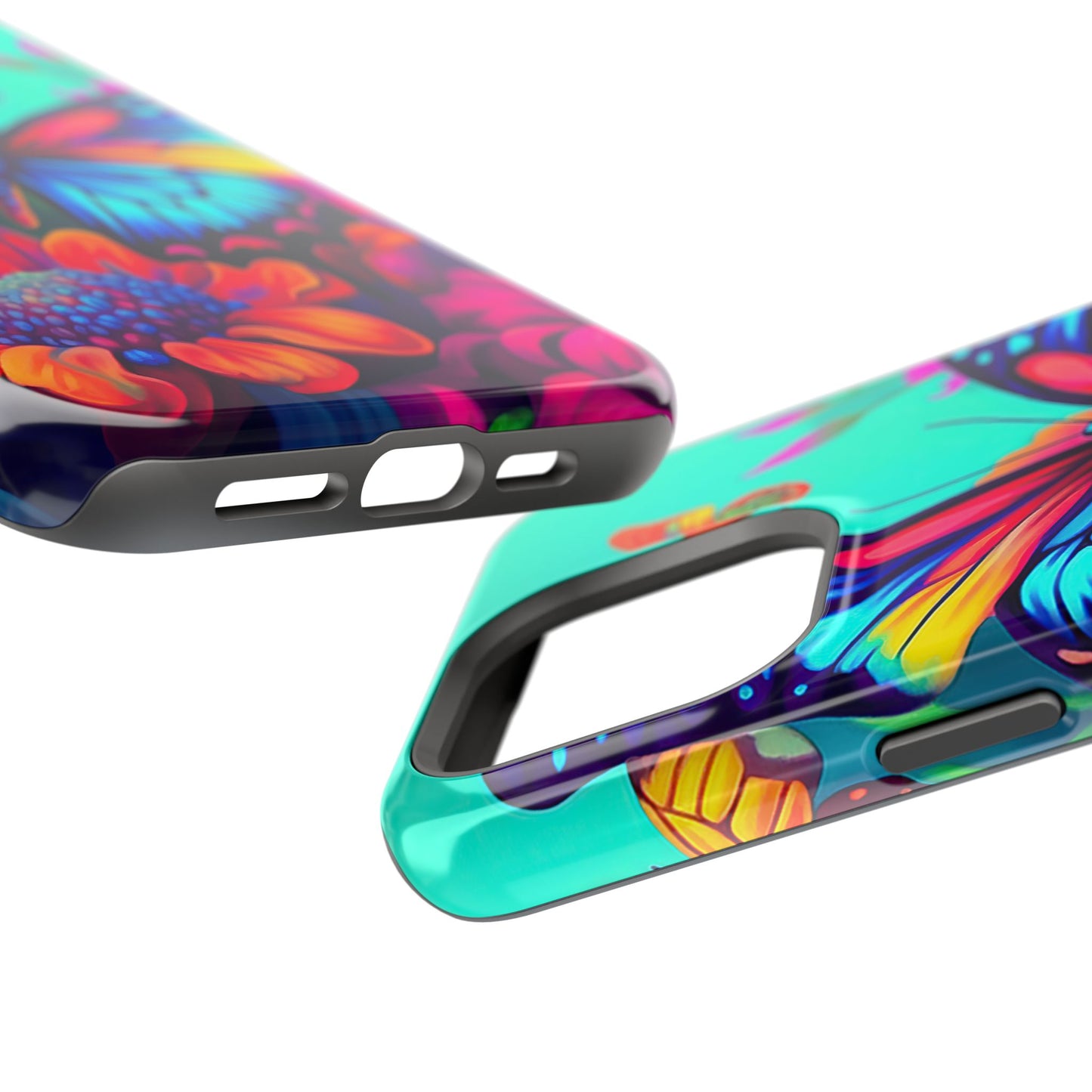 Vivid Butterfly & Floral Burst - MagSafe iPhone Case