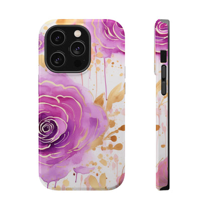 Radiant Purple & Gold Floral - MagSafe iPhone Series Case