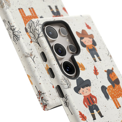 Cowboy Adventures Tough Samsung Galaxy Case – Cute Western Theme, Dual - Layer Protection - BOGO Cases