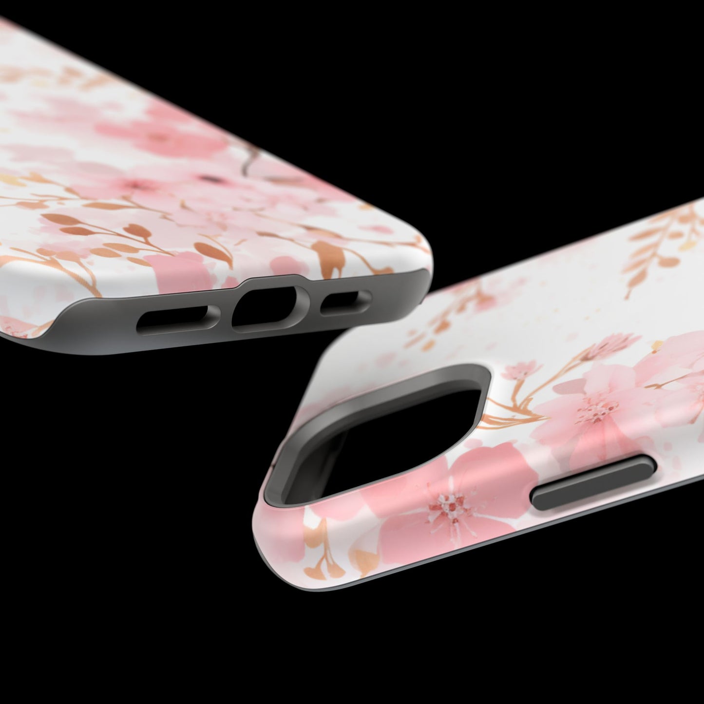 Soft Pink Cherry Blossom MagSafe Case – Floral Elegance with Wireless Charging