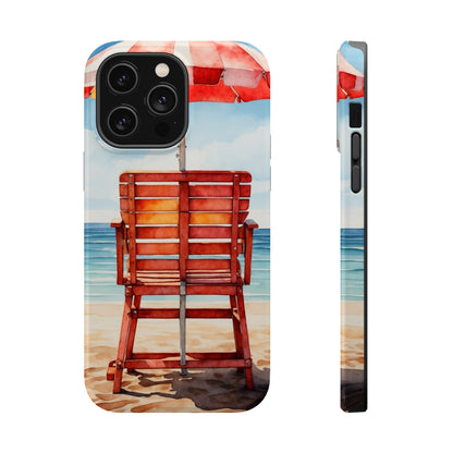 Beachfront Sunset Lounge MagSafe iPhone Case – Rearview Edition