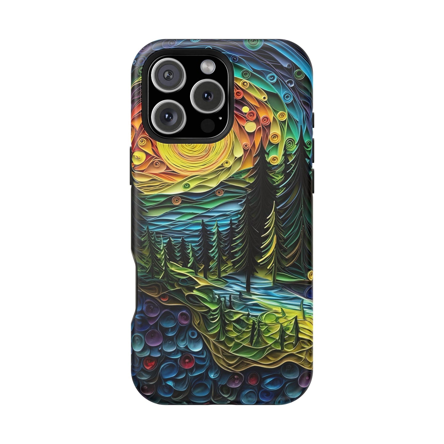 Radiant Forest Sunset MagSafe iPhone Case – Artistic Landscape Design