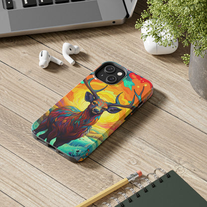 Vibrant Stag in Bloom – iPhone Case