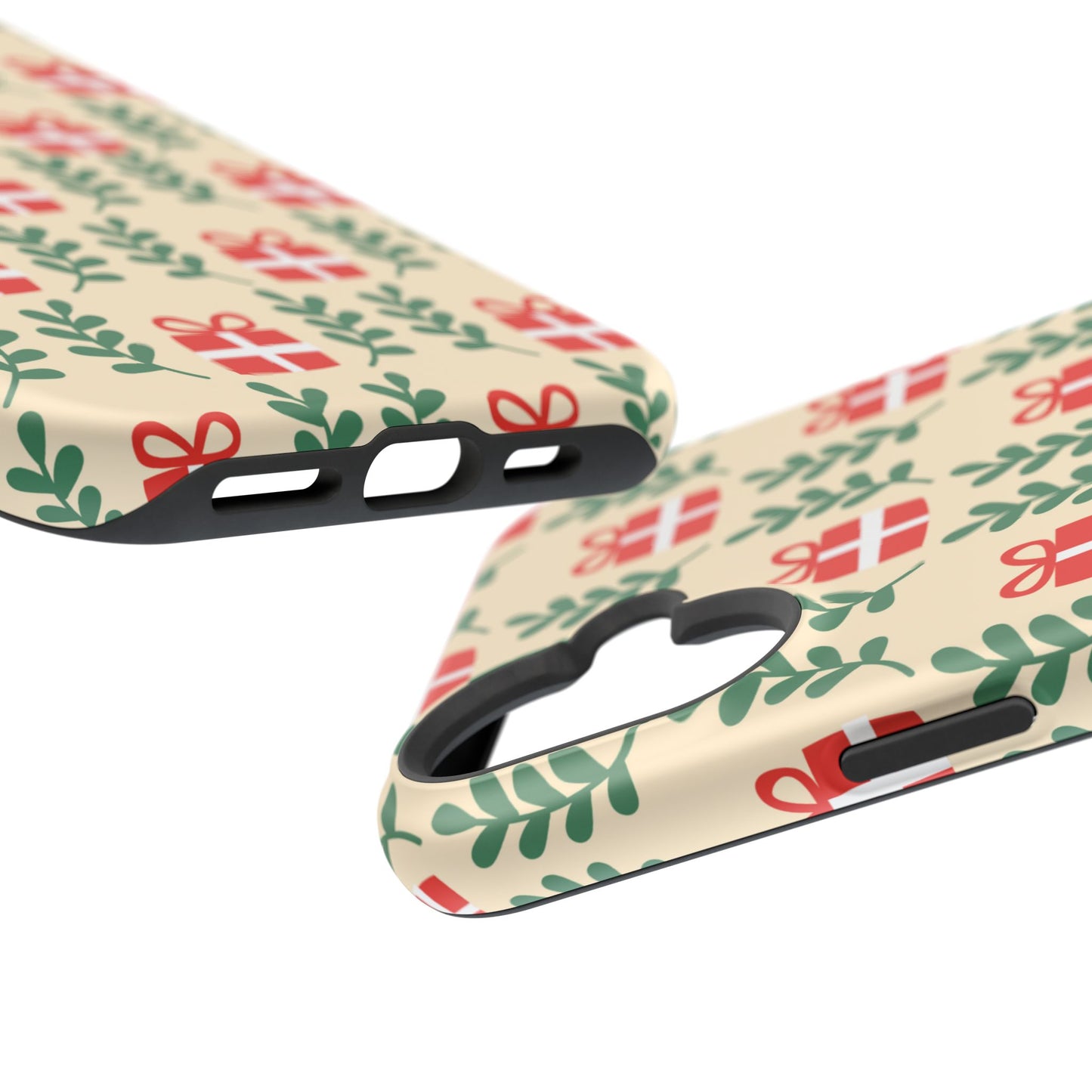 MagSafe iPhone Case: Holiday Cheer – Red Gifts & Green Leaves