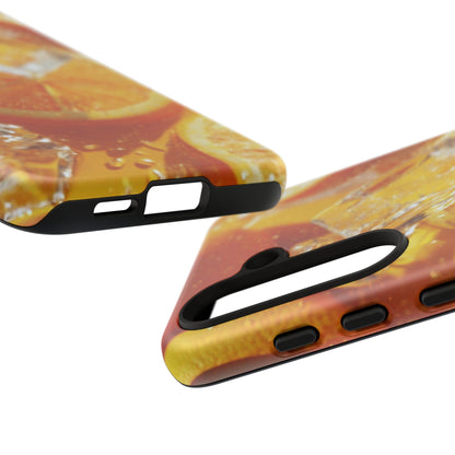 Citrus Orange Splash Samsung Galaxy Case – Dual-Layer Tough Protection, Vibrant Summer Design