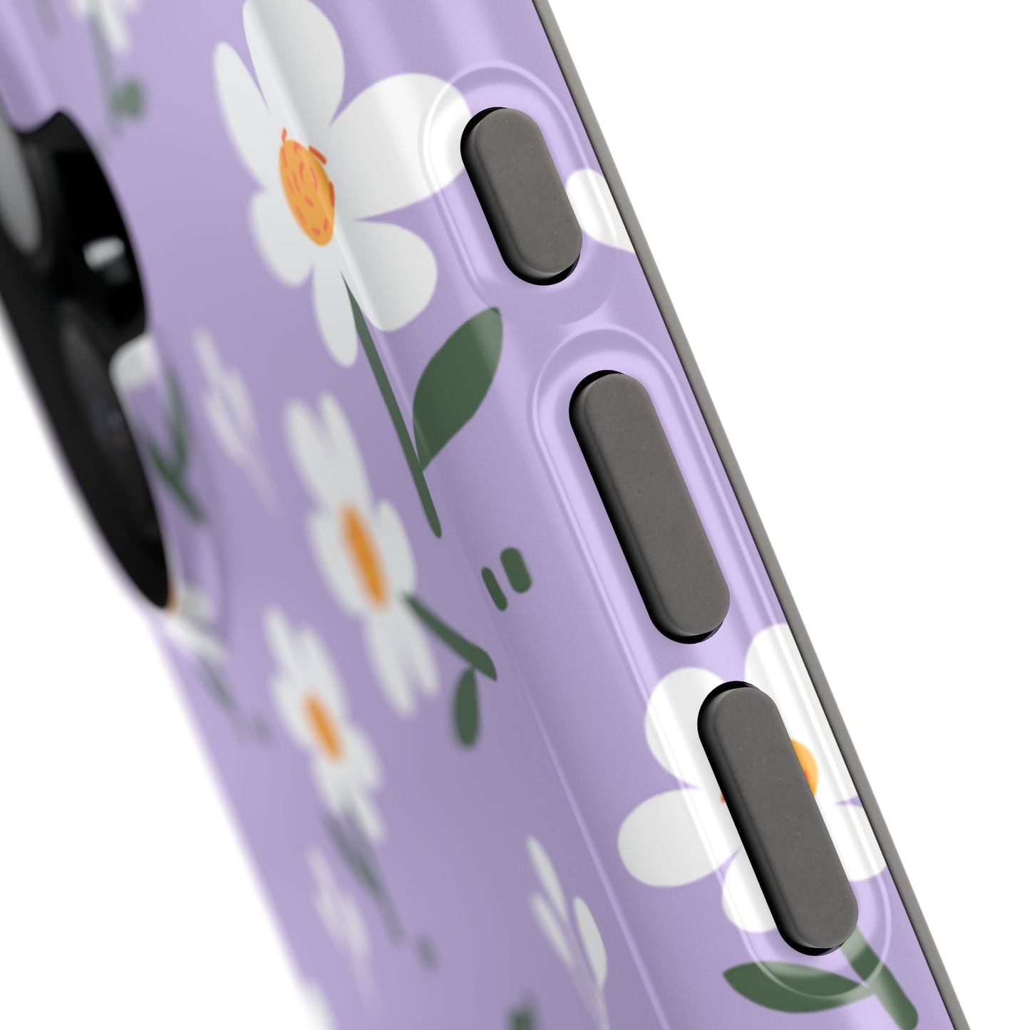 Purple Daisy Garden MagSafe  iPhone Case – Soft Lavender Background, Shockproof Protection with Slim Fit