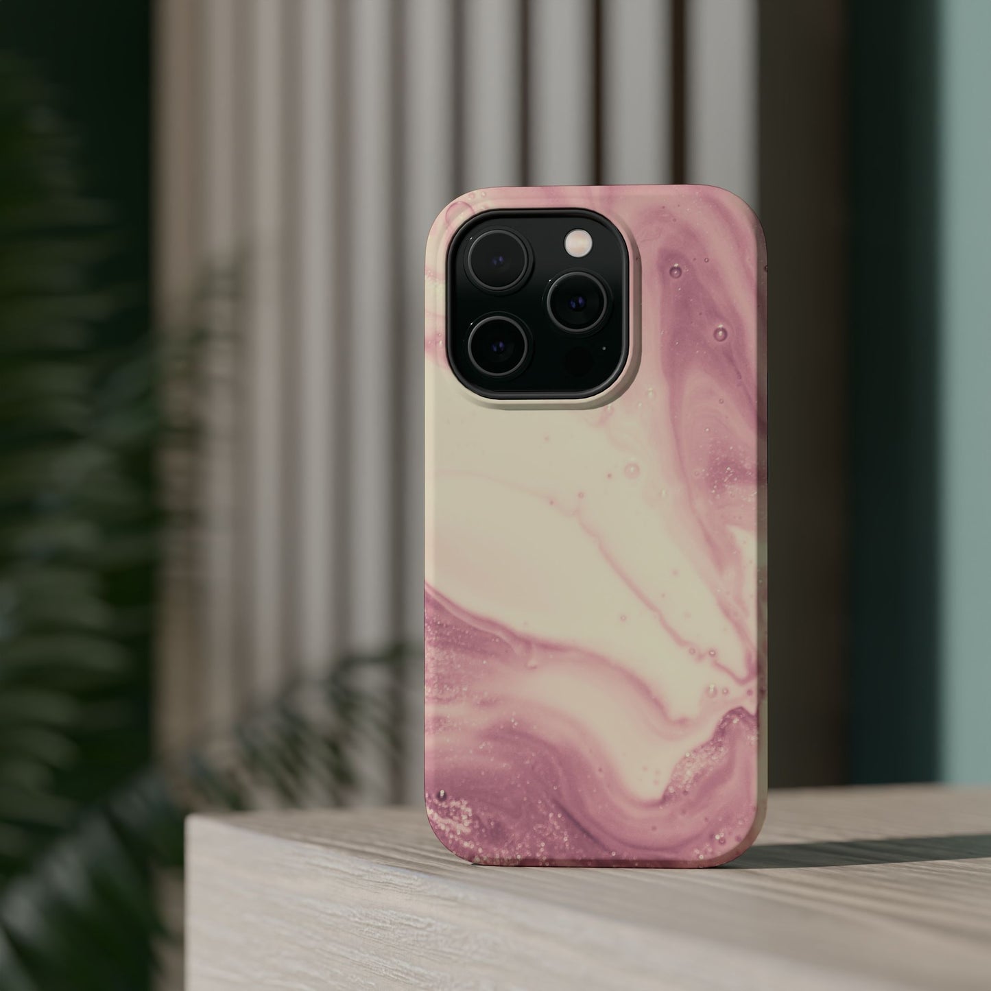 Blush Marble Glow – MagSafe Case with Pink & Rose Gold Marble Design