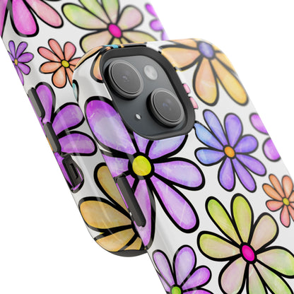 Pastel Daisy Dream MagSafe iPhone Case – Slim Profile, Glossy Finish