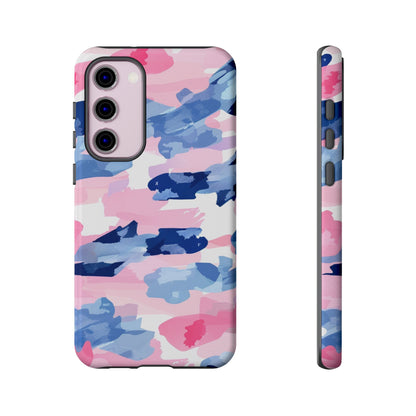 Samsung Galaxy Case: Dynamic Pink & Navy Brushstroke Art