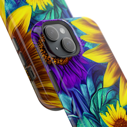 Purple & Gold Sunflower Dream - MagSafe iPhone Series Case