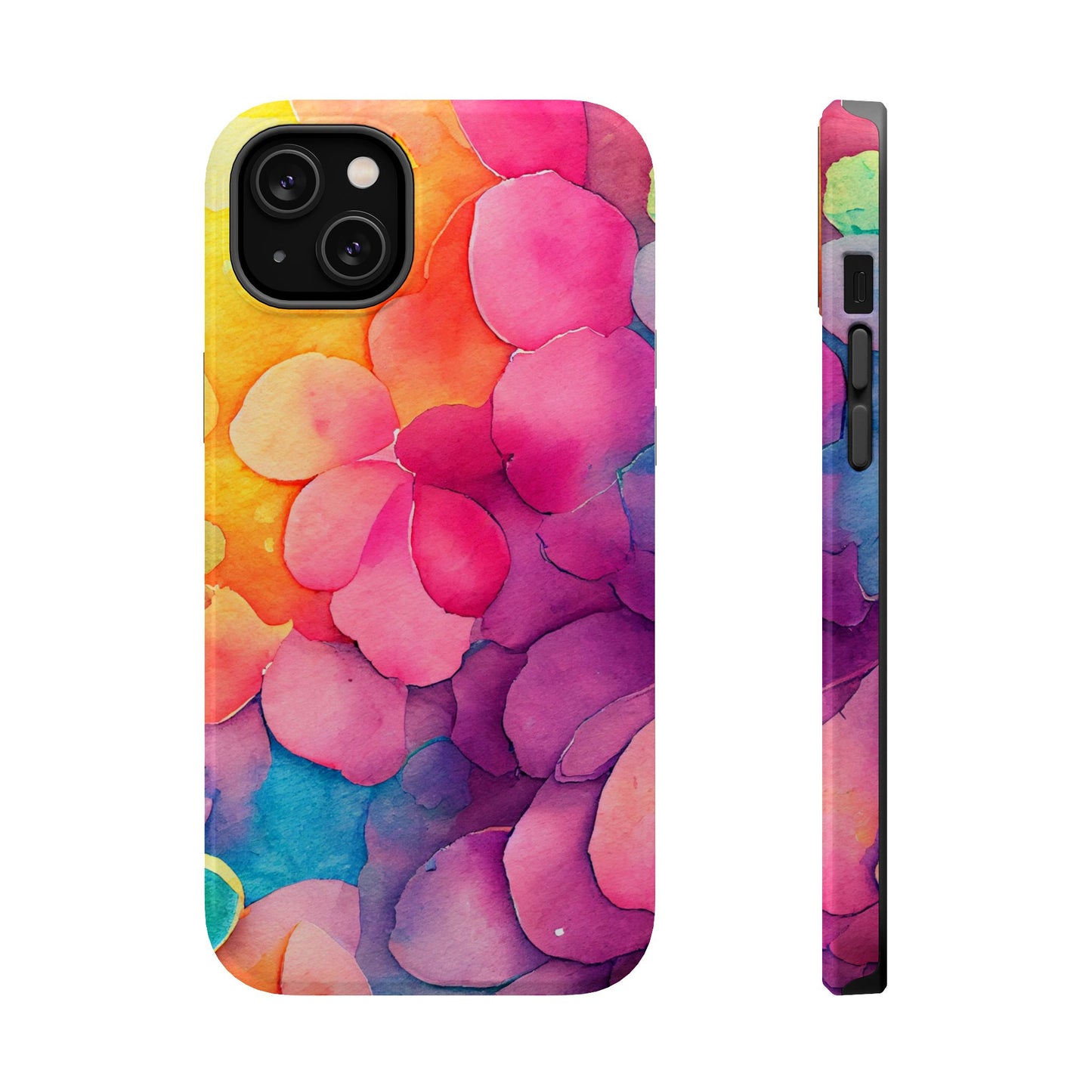 Sunset Petals Watercolor MagSafe iPhone Case – Slim Design, Glossy Finish