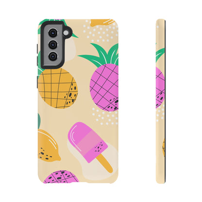 Tropical Pop Samsung Galaxy Case – Fun Pineapple & Lemon Design with Vibrant Summery Colors