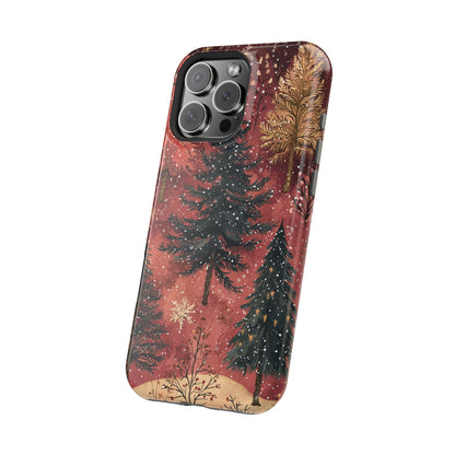 Rustic Red Winter Forest - MagSafe iPhone Series Case