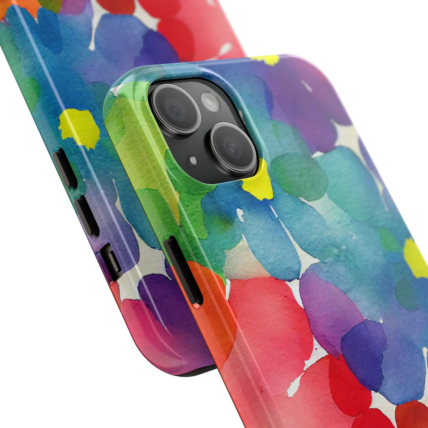 Rainbow Bloom Watercolor iPhone Case – Slim Design, Glossy Finish