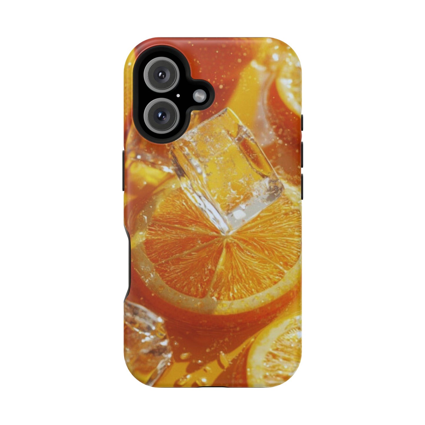 Citrus Orange Splash MagSafe iPhone Case – Dual-Layer Tough Protection, Vibrant Summer Design