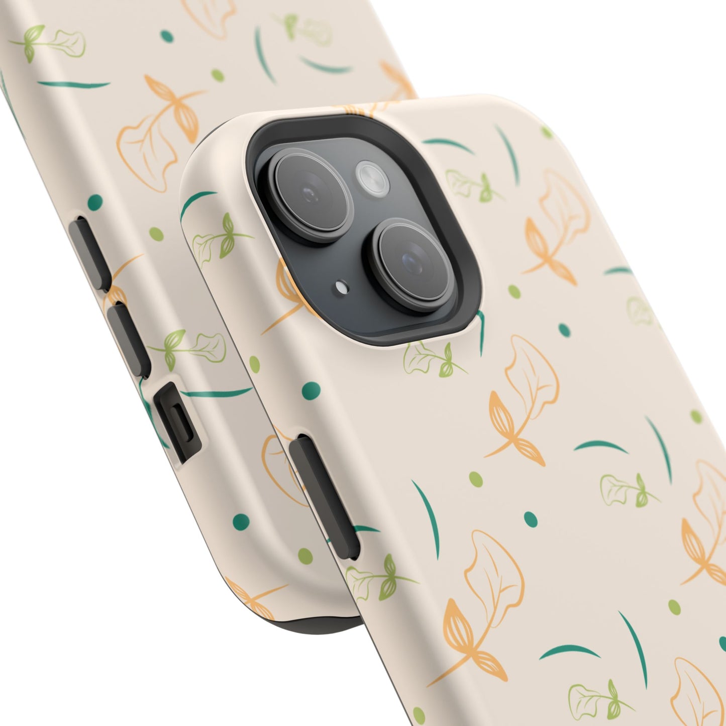 Soft Pastel Abstract Floral Tough MagSafe iPhone Case – Playful Minimalist Design with Dual-Layer Protection