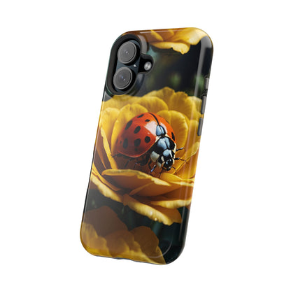 MagSafe iPhone Case: Ladybug on Yellow Petals