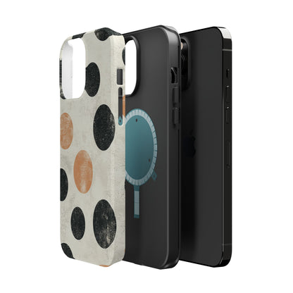 Vintage Polka Dot MagSafe iPhone Case - Retro Abstract Protective Cover