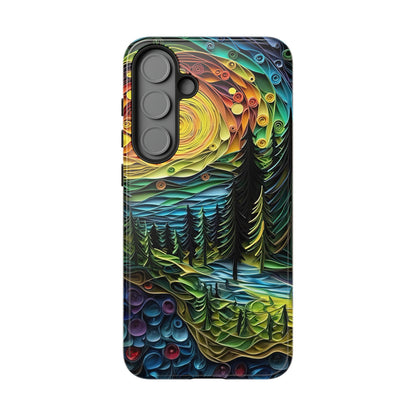 Radiant Forest Sunset Samsung Galaxy Case – Artistic Landscape Design