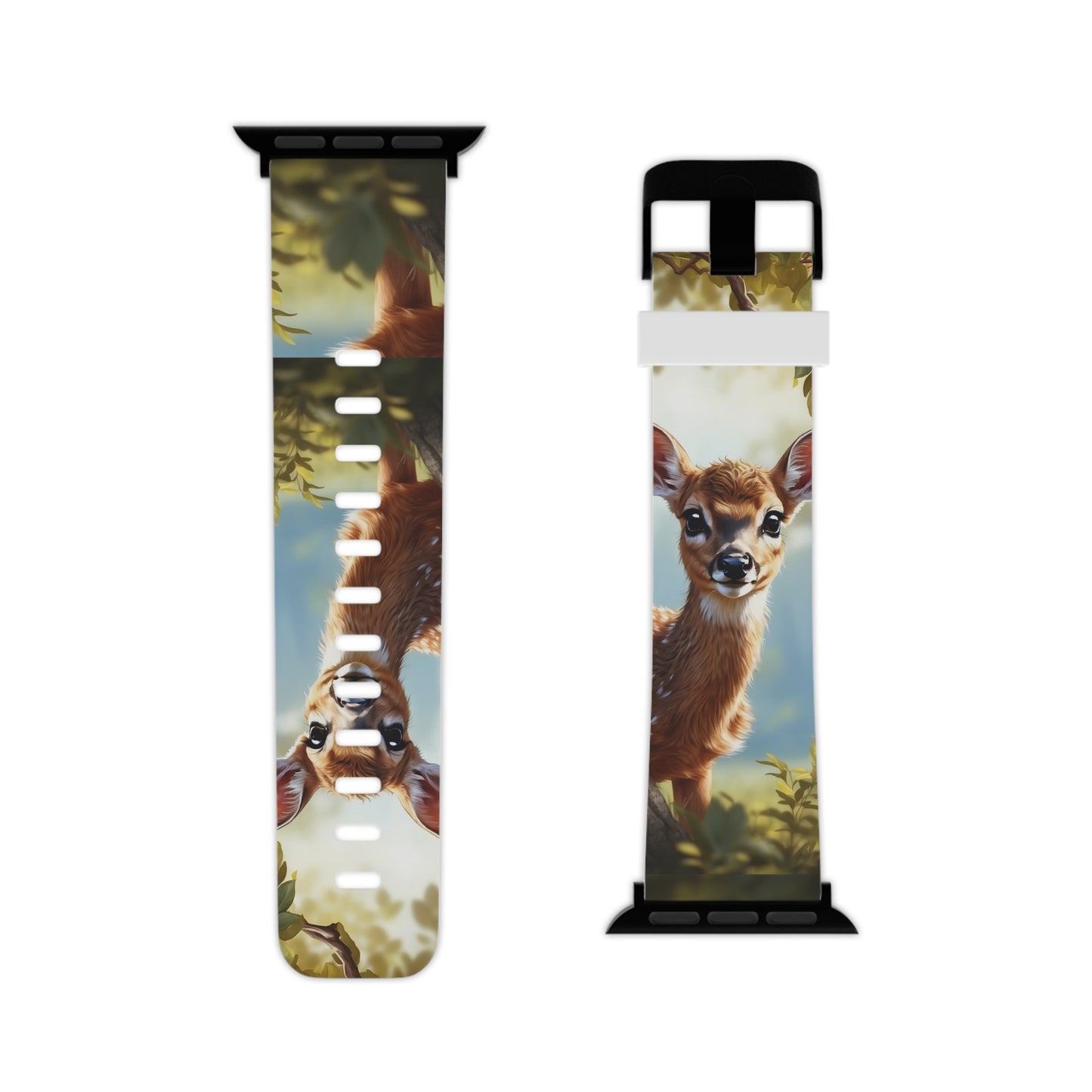 Whimsical Fawn in a Sunlit Forest Apple Watch Band