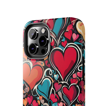 Vibrant Multicolor Heart Art – iPhone Case