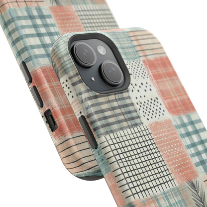 Rustic Patchwork MagSafe iPhone Case | Farmhouse Style & Shockproof