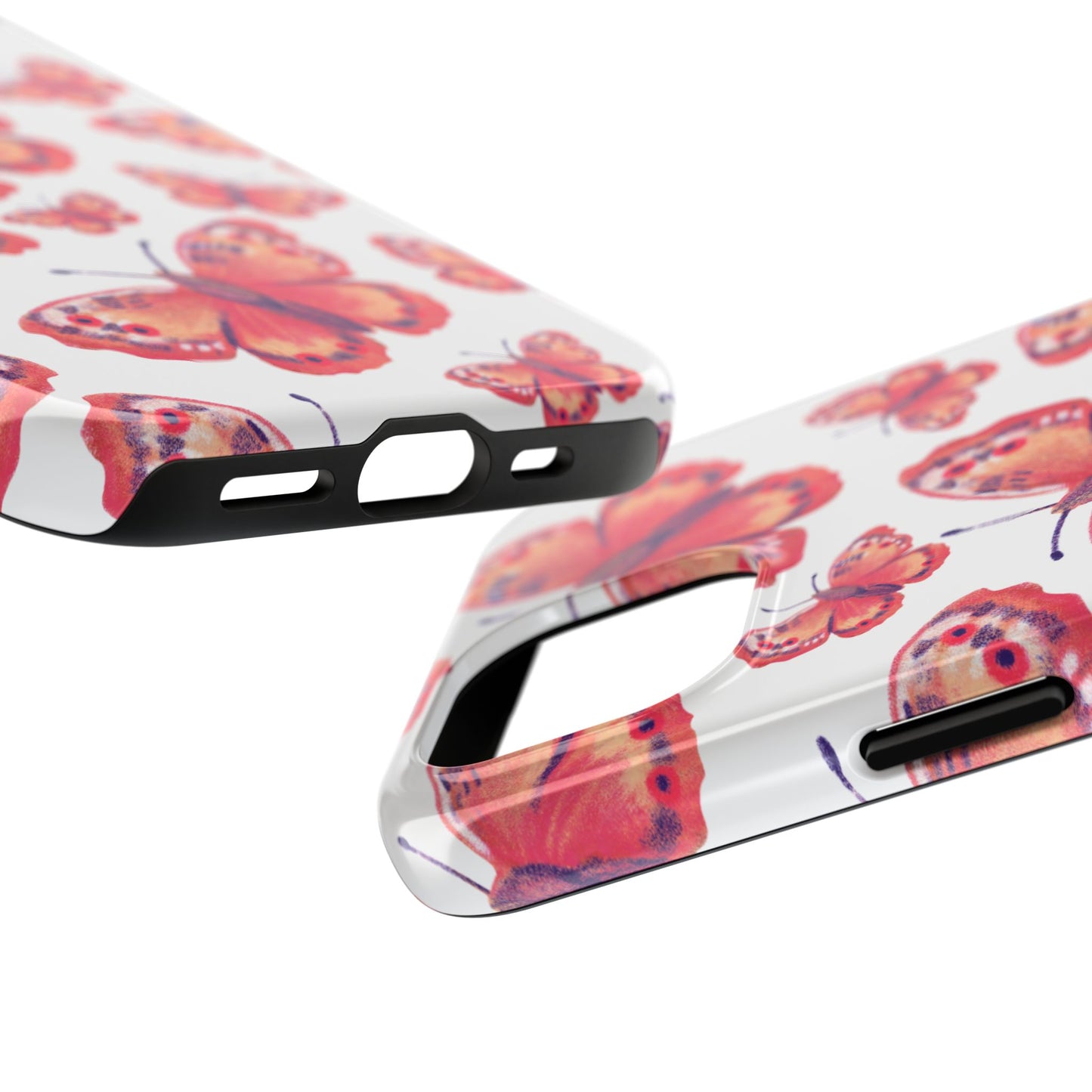 Coral Butterfly iPhone Case – Slim, Protective Design with Bold Watercolor Print