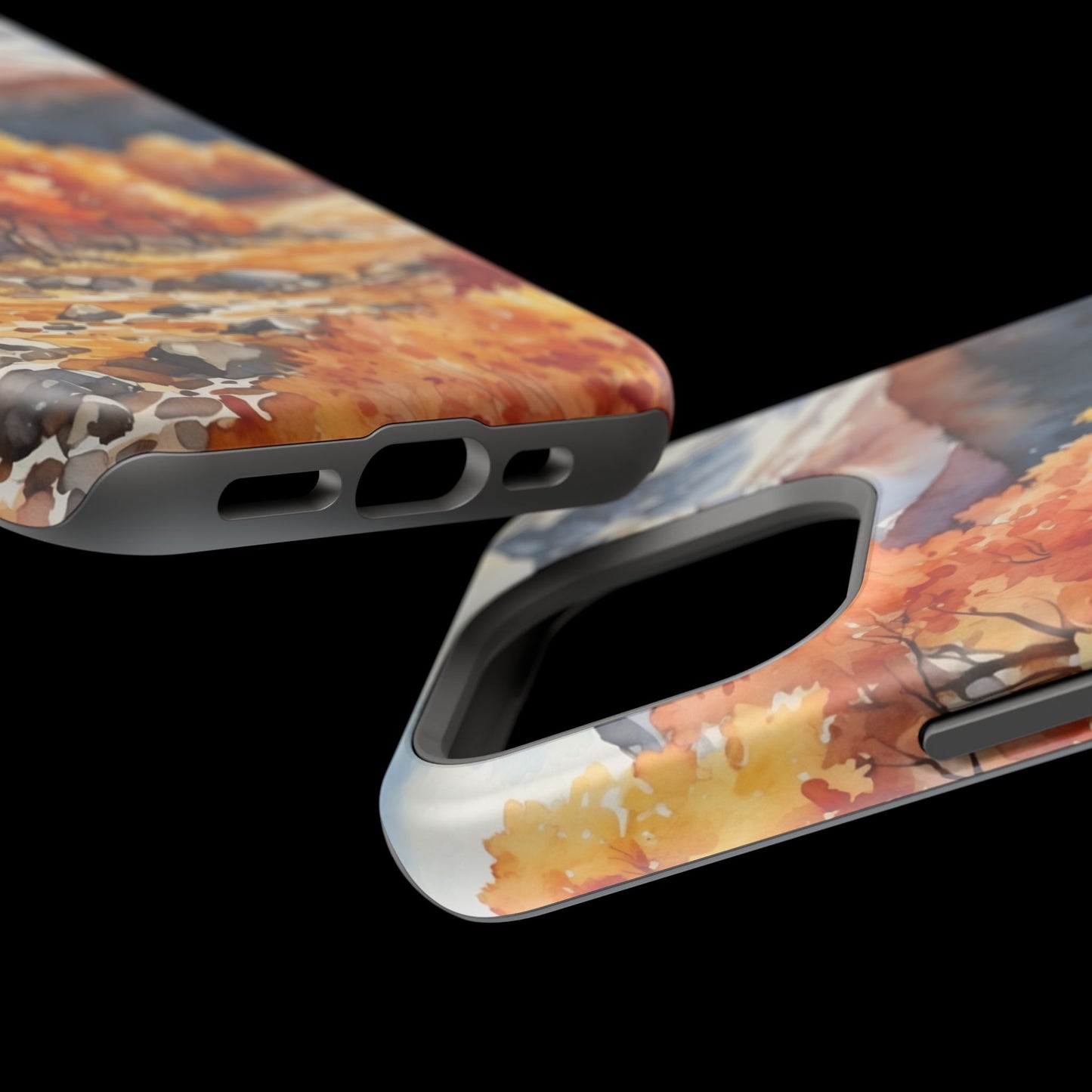 Watercolor Autumn Forest and Mountains - MagSafe iPhone Case