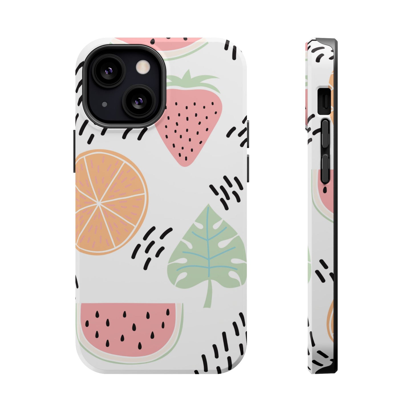 Tropical Fruit Fiesta Tough MagSafe iPhone Case – Fun Watermelon, Pineapple, and Citrus Design