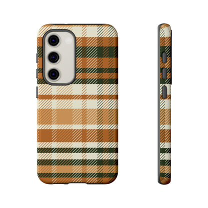 Samsung Galaxy Case - Pumpkin Spice Plaid Design