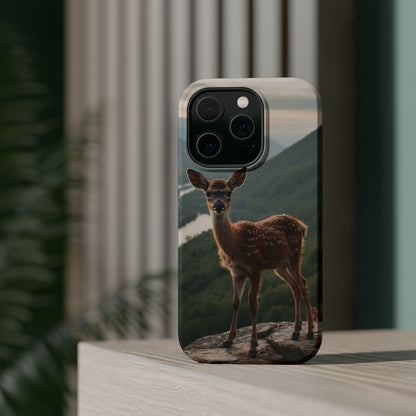 Majestic Fawn Overlooking Mountain Vista MagSafe iPhone Case