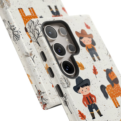 Cowboy Adventures Tough Samsung Galaxy Case – Cute Western Theme, Dual - Layer Protection - BOGO Cases