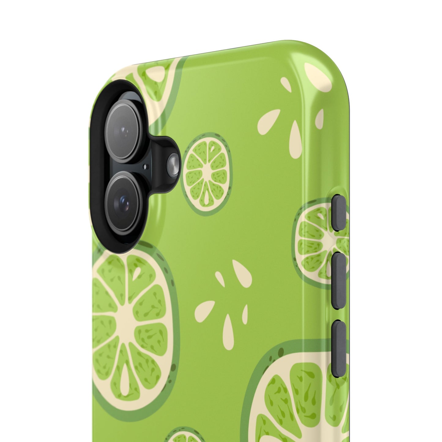 Zesty Lime Splash Tough MagSafe iPhone Case – Fresh Citrus Design, Dual-Layer Protection